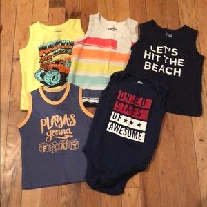 5 Tank Top Toddler Boy Shirts 12-18mths